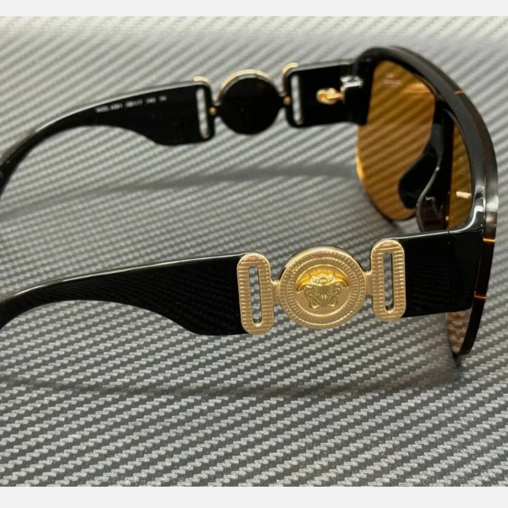 VERSACE 48mm Black Orange Men's Sunglasses